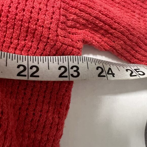 Eileen Fisher Organic Linen Cotton Slub Boxy Top M Orange Red Drop Shoulder NEW - Picture 9 of 10